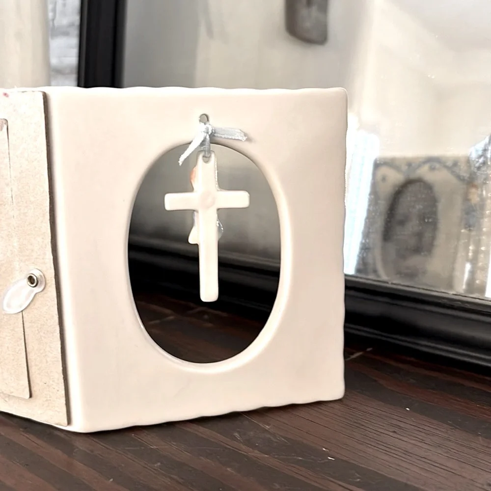 Roman 6x4 Porcelain Nursery Frame. Newborn | Decor | Heirloom | Christening